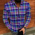 thumbnail image 3 of LIaqionyy Shirts for Men Button down Collared Dress Shirt Christmas Long Sleeve Plaid Business Work Casual Tops, 3 of 7