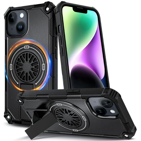 NGB SUPREMACY For iPhone 13 Phone Case Built-In Kickstand Magnetic Car Mount Rugged Full-Body Protective Shockproof iP 13 Case Cover