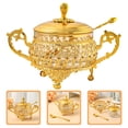 thumbnail image 1 of Luxshiny 1 Set Sugar Jar With Lid And Spoon Glass Storage Jar Golden Hue For Home And Dining Room Use, 1 of 6