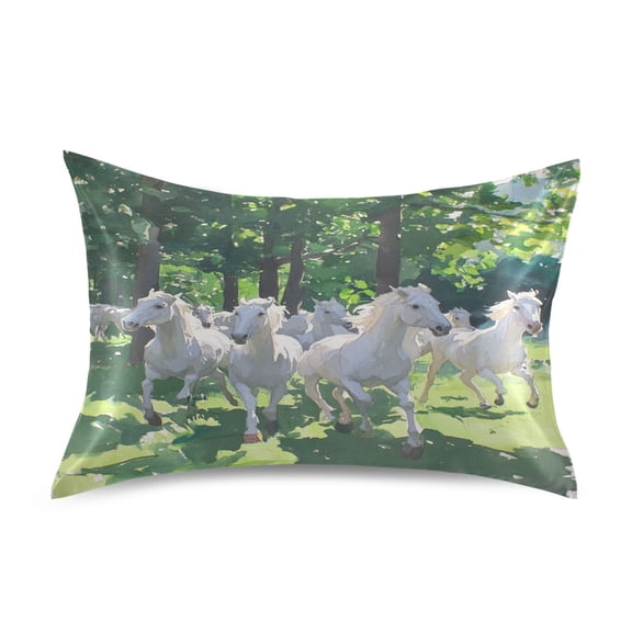 White Horse Luxury Silky Soft Pillowcase Standard Size Wrinkle Resistant Envelope Closure 20x26in