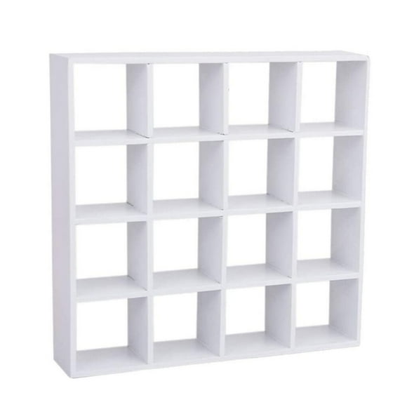 stanreset Mini Shelf Wooden 1/12 Decoration Miniature Stuff DIY Accessory Furniture Models Exquisite 16-grid Rack Model for Scene Layout