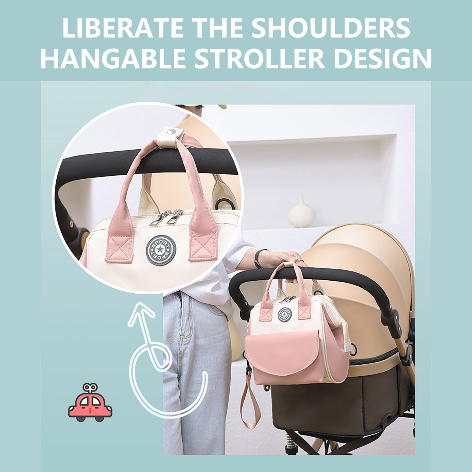 Nilvkv The Diaper Bag Is Small and Cute with Detachable and Multifunctional Front Pocket, Organization and Storage