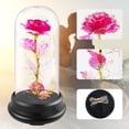 thumbnail image 2 of Rosa de cúpula con luces LED, regalo de rosa de cristal eterna, rosa encantada para siempre, regalo de cumpleaños para aniversario, día de San Valentín, día de la madre, boda, pequeño, 2 of 5