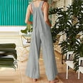 thumbnail image 3 of gakvbuo Jumpsuits For Women Summmer Dressy Wedding Womens Fashion Ethnic Style Solid Buttons Pocket Suspender Jumpsuit, 3 of 6