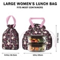 thumbnail image 5 of Pioneer Flower Floral Print Pattern Drawstring Lunch Bag Women - Drawstring Lunch Bag Insulated for Work Office - Stain-Resistant Large Lunchbags for Women with Multi-Pockets, 5 of 6