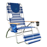 Ostrich 3-N-1 Altitude 16 Inch High Outdoor Reclining Beach Lounge Chair, Blue