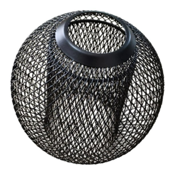 Pantallas de luz colgantes de Metal, protector de jaula, accesorios de iluminación, cubierta de luz colgante, pantalla para decoración de pasillo de Negro