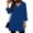 Blue, variant on 3/4 Length Sleeve Womens Tops V Neck Loose Fit Dressy Casual Blouse Flowy Shirts Side Split Top for Leggings Trendy Clothing