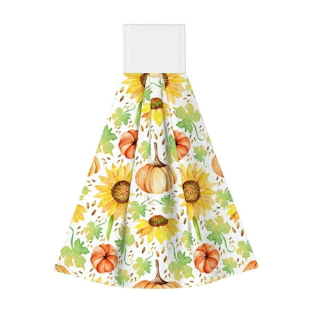 

Ocsxa Autumn Theme for Hand Towels Hand Wipes with Velcro Soft and Fast Absorbent Hanging Towels Reusable Cleaning Cloth for Kitchen/Bathroom/Laundryroom 14x18In