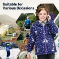 thumbnail image 2 of kids Zip Hooded Windbreakers Waterproof Rain Jackets Lightweight Fleece Lined Outdoor Warm Jacket Raincoat for Boys Girls,4-13 Years, 2 of 9