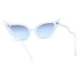 thumbnail image 4 of Snake Serpent Jewel Frame Plastic Cat Eye Diva Sunglasses All Blue, 4 of 4
