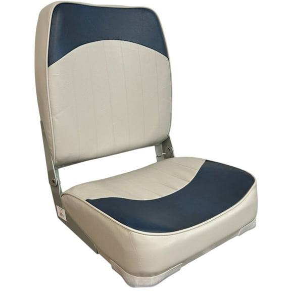 Horizon Manufacturing Boat Seat, High Back, Economy, Fold Down, 1013- ABD Gray/Navy