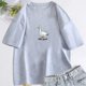 thumbnail image 4 of Camiseta de ganso Silly para mujer, ropa de moda Unisex, algodón, manga corta, Tops de ganso Fuuny, ropa estética, Verano, 4 of 5