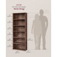 thumbnail image 6 of VASAGLE CUSTOS Collection - Bookshelf, 6-Tier Bookcase, Book Shelf, Open Storage Shelf, for Living Room, Home Office, Dining Room, Natural Walnut, 6 of 7