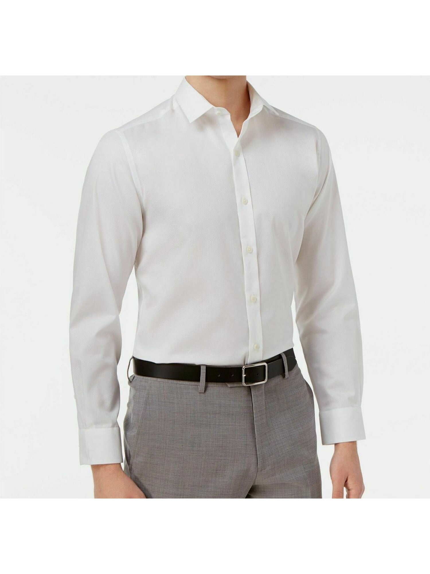 White Collared Slim Fit Dress Shirt 