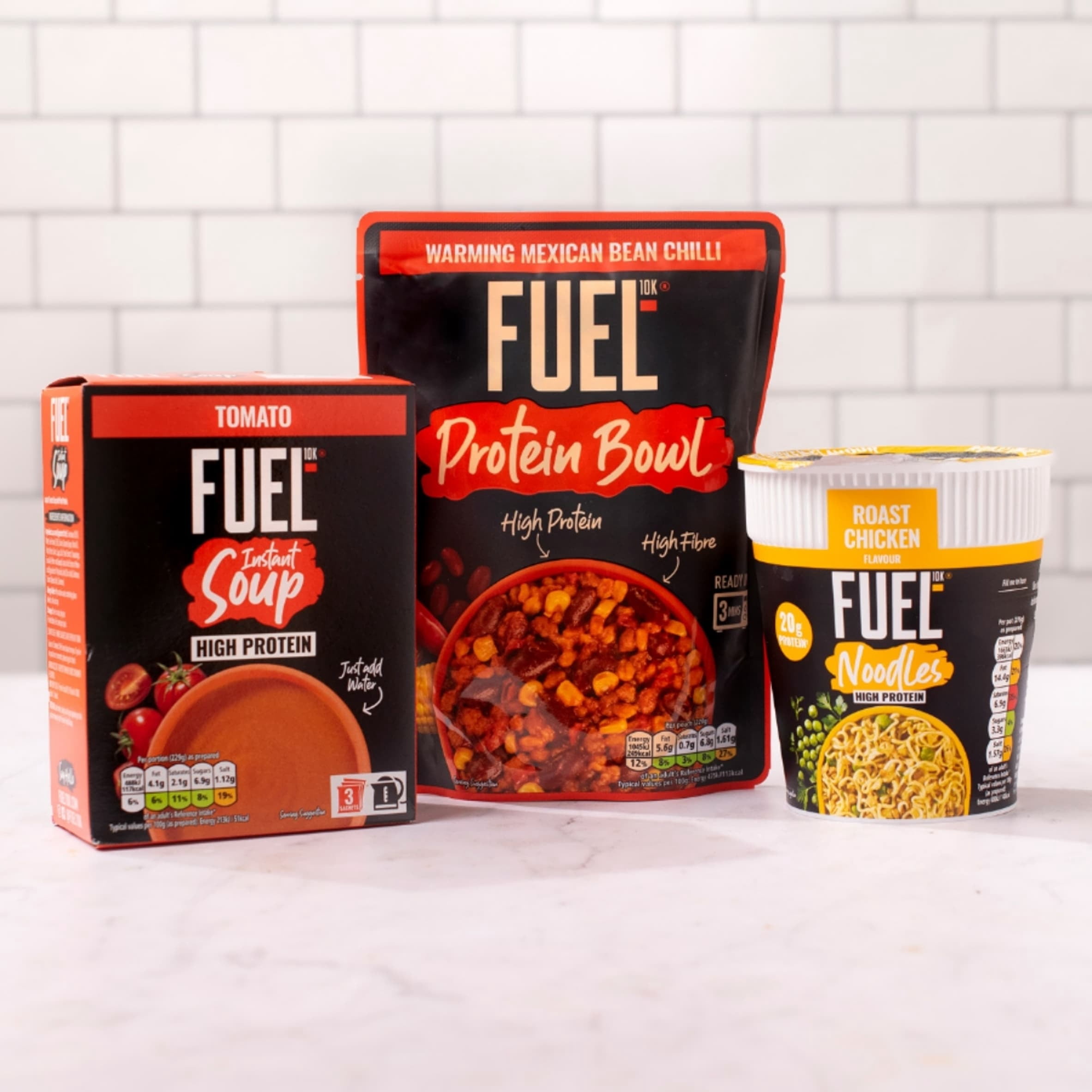 FUEL10K High Protein Roast Chicken Instant Noodles Snack Pot 87g, Imported from Britain
