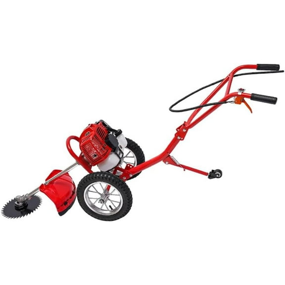 49CC Walk Behind Lawn Mower 2 Stroke Gas Lawn Mower Hand Push Lawn Mower Air Cooling Gas Powered Mower with Adjustable Handle