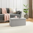 thumbnail image 2 of VECELO 30" Foldable Tufted Linen Ottoman, Storage Bench Foot Rest Stool/Seat Toy Chest, Gray, 2 of 9