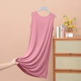 thumbnail image 6 of HUJlwoi Plus Size Sleepshirts Modal Sleeveless Basic Nightgown Pleated Long Sleepdress Loose Fit Crew Neck Plain Night Dress, 6 of 6