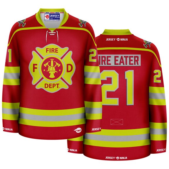 Firefighter - Turnout Gear Red Pop Culture Hockey Jersey