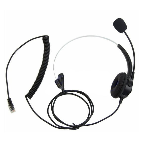 CIYISON 4-Pin RJ11 Monaural Corded Operator Call Center Telephone Headset Headphone BK