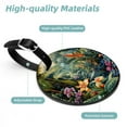 thumbnail image 4 of 2Pcs Leather Round Tropical Leaves Cruise Luggage Tag with Privacy Cover and Name ID Tag - Suitable for Travel Handbags Backpacks School Bags Luggage Tags, 4 of 7