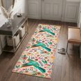 thumbnail image 6 of Hallway Runner Rug 2x6ft Turquoise Birds Washable Runner Rug Non Slip Soft Non-Shedding Low-Profile Retro Farmhouse Colorful Flowers Herbs Long Bathroom Floor Carpet Rugs for Kitchen Entryway Bedside, 6 of 8