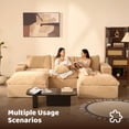 thumbnail image 4 of BIGSYY 106.3" U-Shaped Modular Sectional Couch, Deep Seat Modular Couch for Families and Apartment Dwellers, No Assembly Required, Comfortable Sofa for Living Room, Corduroy, Camel, 4 of 10