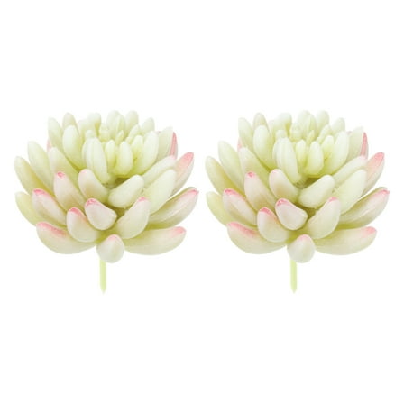 Uxcell Artificial Succulent Plants Unpotted Fake Succulents Simulation Plants White 2 Pack