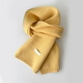 thumbnail image 2 of 2025 Fashion Winter Scarf - Winter Wool Knitted Scarf Women Men Solid Color Ribbed Knit Long Neck Scarf Pashmina Soft Warm Collar Scarf 64.96'',Color:Yellow1, 2 of 3