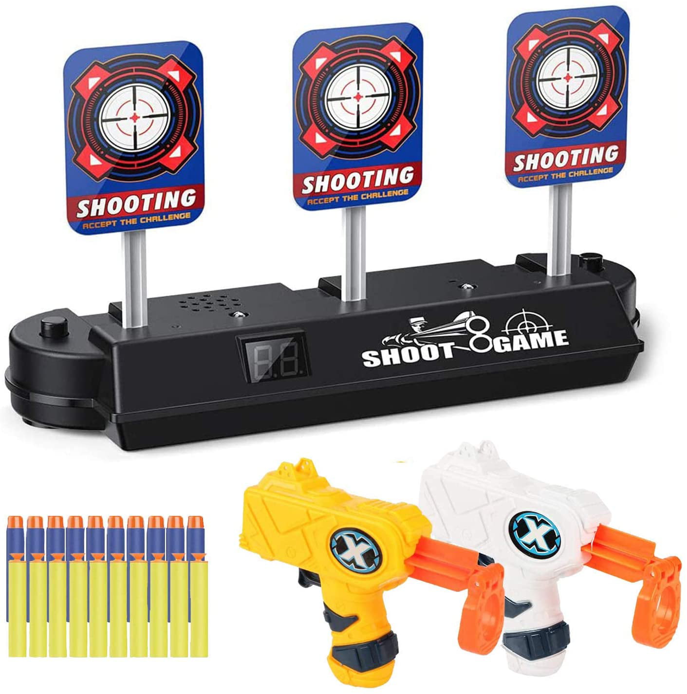 Electric Scoring Reset Digital Shooting Target For Nerf Blaster Toy Gun Set Game 