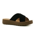 thumbnail image 2 of SODA LUCY ~ Women Open Toe Flatform Platform Crisscross Band Upper Fashion Slide Sandals, 2 of 5