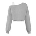 thumbnail image 5 of ShomPort Girls Off Shoulder Sweatshirt Long Sleeve Cute Crop Pullover Drop Shoulder Loose Casual Wear Tops, 5 of 7