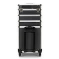 thumbnail image 2 of 4 in 1 Rolling Makeup Case Makeup Trolley Case With Wheels Makeup Travel Case Organizer (BLACK), 2 of 9