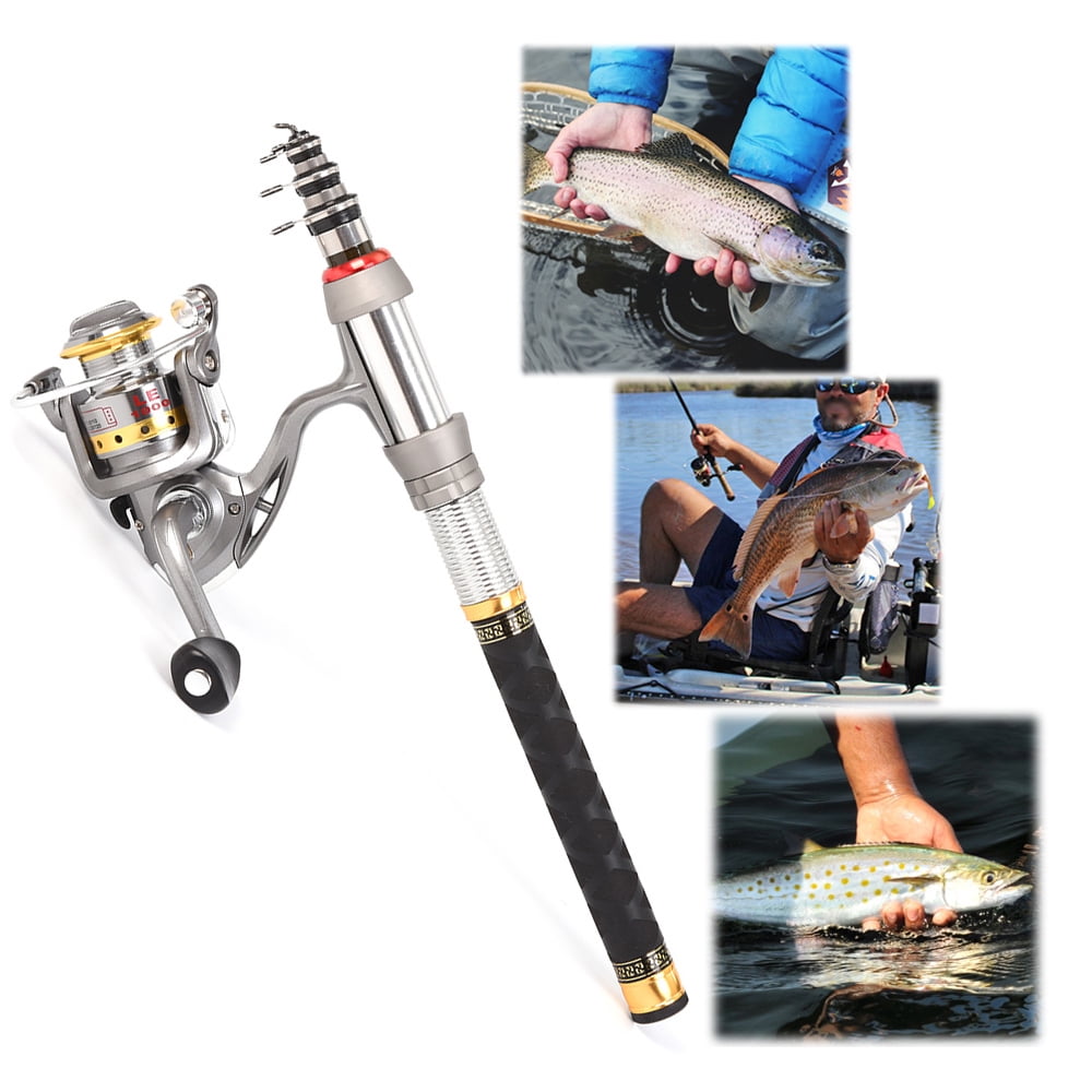 Lixada Telescopic Spinning Rods Fishing Rod and Reel Combo Organizer Pole N1A0 