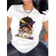 thumbnail image 1 of Venezuela-Inspired Bandana Print Crew Neck T-Shirt - Casual Short Sleeve Top for Women, Breathable Polyester, Machine Washable, 1 of 7