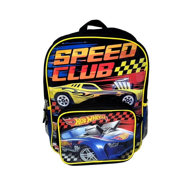 Hot Wheels Backpack 16" & Insulated Lunch Bag Detachable 2Pcs Race