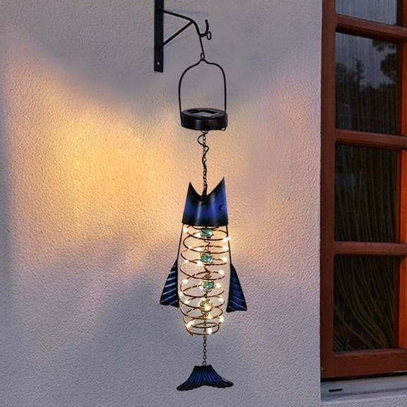 HONGLAND Outdoor Hanging Lanterns Fish Solar Outdoor Hanging Lanterns, Rustproof