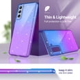 thumbnail image 6 of ULAK Samsung Galaxy S21 FE Phone Case, Sparkly Shockproof Bumper Protective Phone Case for S21 FE 5G 6.5 inch for Women Gilrs,  Blue Purple, 6 of 8