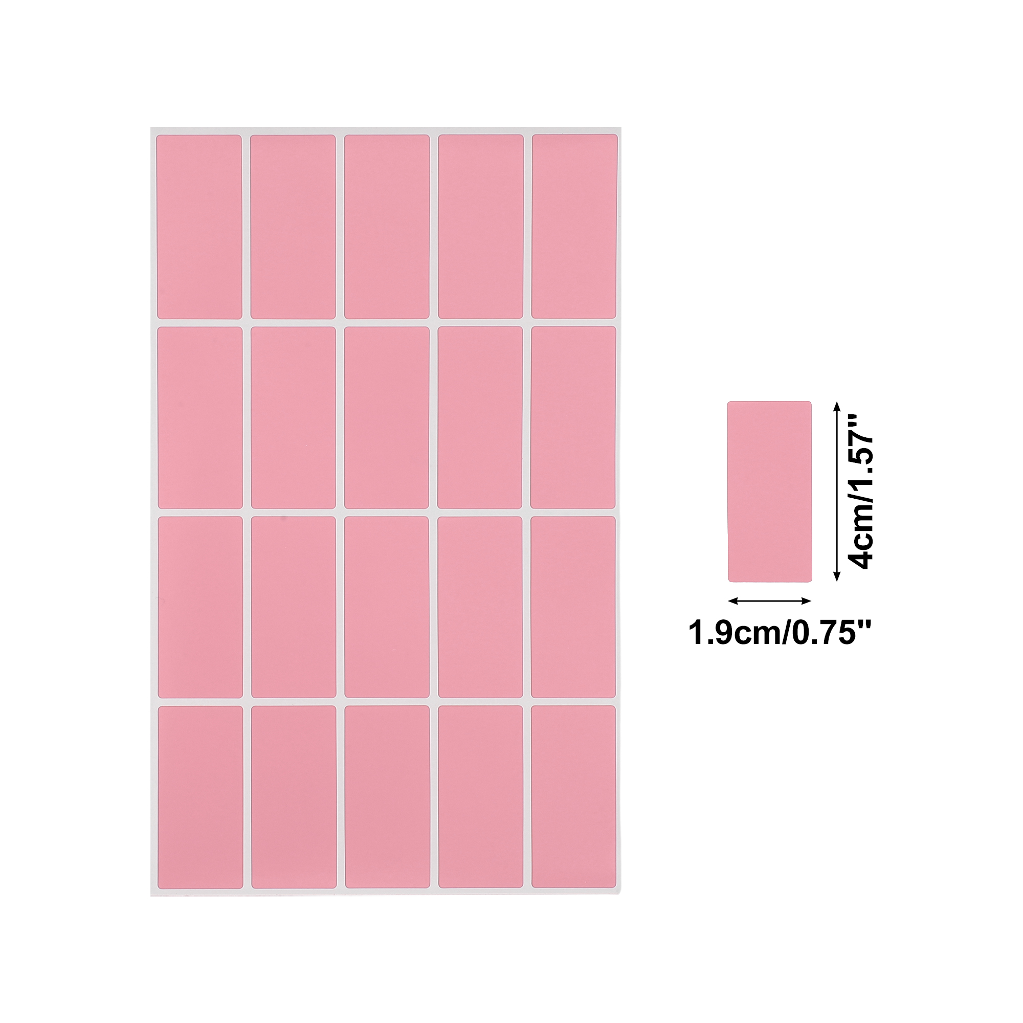 Unique Bargains Handwritable Rectangle Gift Stickers 1.57"x0.75" 20 Pcs Pink