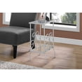 thumbnail image 4 of 30" Silver and Clear Rectangular Accent Table with Tempered Glass Top, 4 of 4