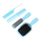thumbnail image 2 of Juego de peines para el cabello, cepillo de cola para desenredar, paleta azul, largo, grueso, fino, rizado, Natural, 4 Uds., 2 of 8