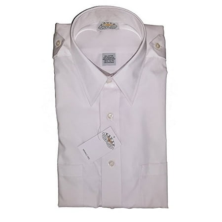 - Eagle Shirtmakers Mens Hem Pocket Aviator Style Short Sleeve Shirt, White (15.5)