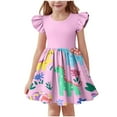 thumbnail image 3 of Pounoo New Kids Dresses Girls Glitzy Print Sleeveless Flower Girl Dresses Round Neck Knee Length Dress Soft Comfort Girls Dresses 7-8, 3 of 6