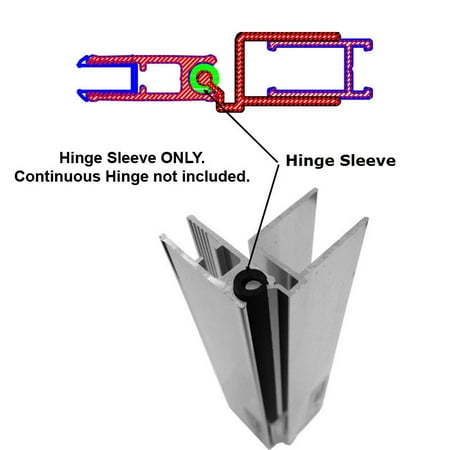 shower hinge continuous sleeve doors parts