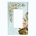 thumbnail image 5 of Metal Light Switch Plate Outlet Cover Elegant Blue Floral Striped Damask FLW071, 5 of 13