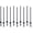 Pack of 10, variant on 4 Ft Heavy-Duty U-Shaped Metal Fence Posts, Black Powder-Coated No-Dig Stakes with Adjustable Hooks, for Wire Mesh, Garden & Temporary Fencing