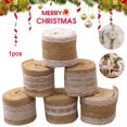 thumbnail image 2 of CAROOTU Rustic Burlap Lace Ribbon Roll for Burlap Decoration Wedding Party Decor Home Embellishment DIY, 2 of 7