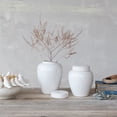 thumbnail image 2 of Creative Co-Op Large Decorative Debossed Stoneware Ginger Jar with Pattern, Lid and Reactive Glaze, White, 2 of 4