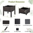 thumbnail image 3 of Gymax Elevated Plastic Raised Garden Bed Planter Kit for Flower Vegetable Grow 2 Set, 3 of 8